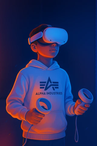 Player at the VR Active station in the center of Krakow