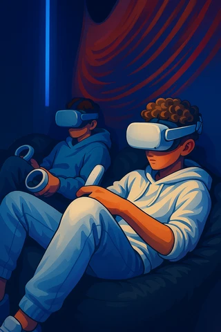 Virtual journey in VR Visual goggles — center of Krakow